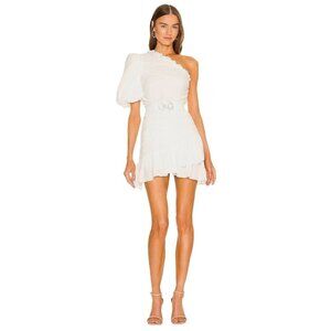 MERGIM Magda Bridal Dress in White 2 Medium New Crystal Belt Mini
